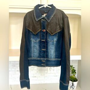 GUESS Leather Jean Denim Jacket size XS